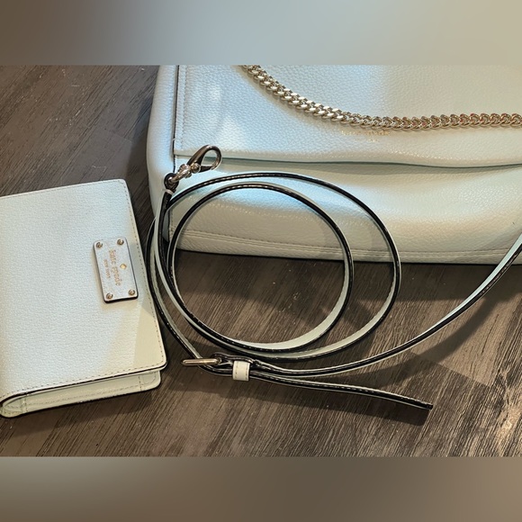 2 pc Kate Spade Crossbody Bag & wallet w/ Leather & Chain 2 straps Island Water - Picture 15 of 16
